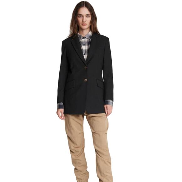 Rag & Bone Charles Oversized Boyfriend Tailored Blazer Black 6 - Picture 1 of 9